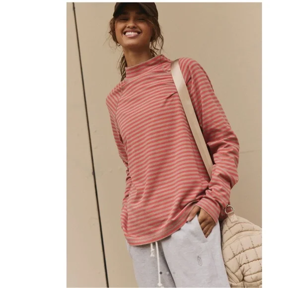 FIRM PRICE NWOT FP MOVEMENT BY FREE PEOPLE RESTORATION YARN DYE STRIPE LAYER - Picture 2 of 8